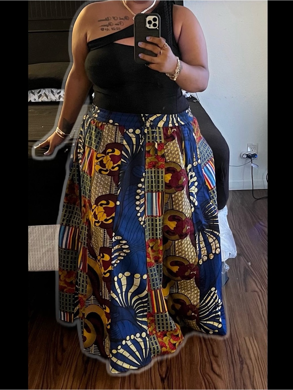Colorful African Print skirt bundle with head wraps (3)